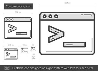 Image showing Custom coding line icon.