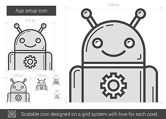 Image showing App setup line icon.