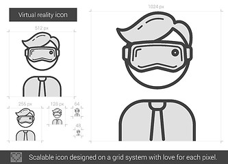 Image showing Virtual reality line icon.