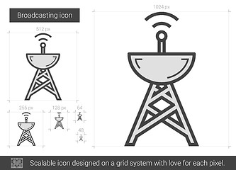 Image showing Broadcasting line icon.