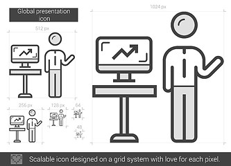 Image showing Global presentation line icon.