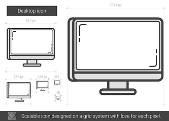 Image showing Desktop line icon.