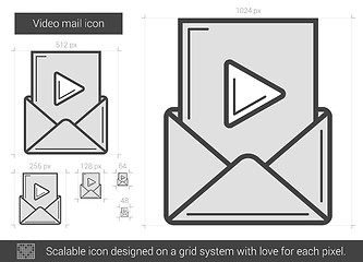 Image showing Video mail line icon.