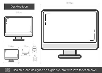 Image showing Desktop line icon.