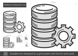 Image showing Database configuration line icon.