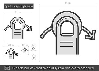 Image showing Quick swipe right line icon.