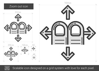 Image showing Zoom out line icon.