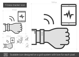 Image showing Fitness tracker line icon.