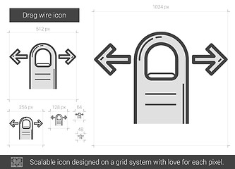 Image showing Drag wire line icon.