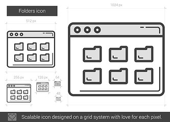 Image showing Folders line icon.