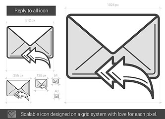 Image showing Reply to all line icon.