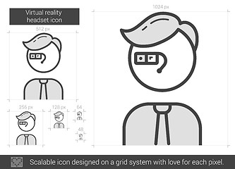 Image showing Virtual reality headset line icon.