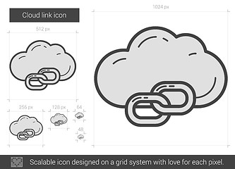 Image showing Cloud link line icon.