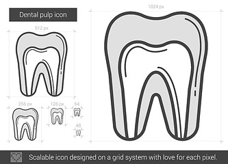 Image showing Dental pulp line icon.