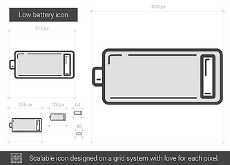 Image showing Low battery line icon.