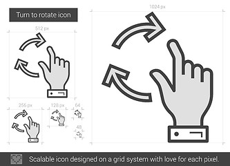 Image showing Turn to rotate line icon.