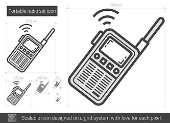 Image showing Portable radio set line icon.