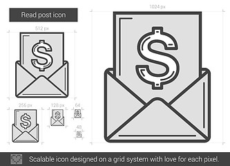 Image showing Read post line icon.