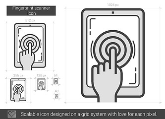 Image showing Fingerprint scanner line icon.