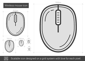 Image showing Wireless mouse line icon.