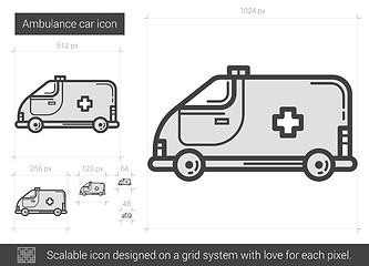 Image showing Ambulance car line icon.