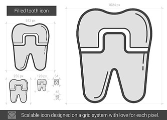 Image showing Filled tooth line icon.