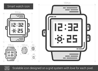 Image showing Smart watch line icon.