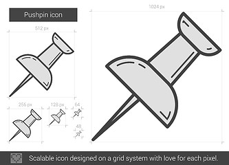 Image showing Pushpin line icon.