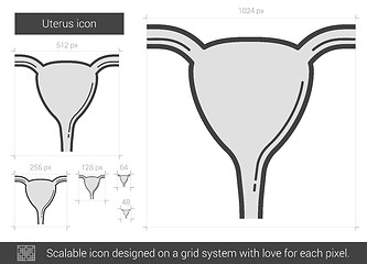 Image showing Uterus line icon.