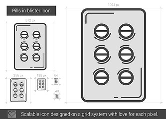 Image showing Pills in blister line icon.