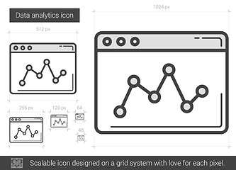 Image showing Data analytics line icon.