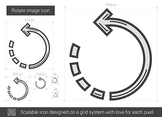 Image showing Rotate image line icon.