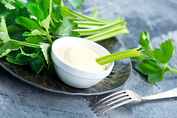 Image showing celery with sauce