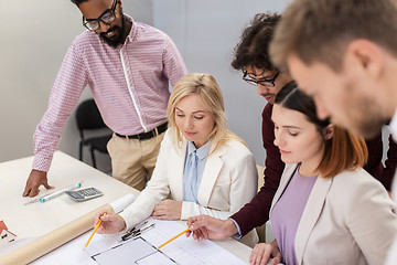 Image showing business team discussing house project at office