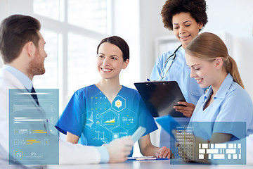 Image showing group of happy doctors meeting at hospital office