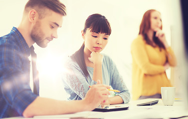 Image showing creative team with tablet pc at office