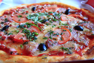 Image showing tasty appetizing pizza