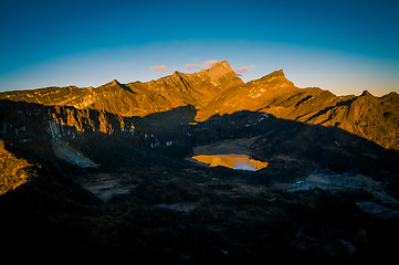 Image showing Morning light with mountains