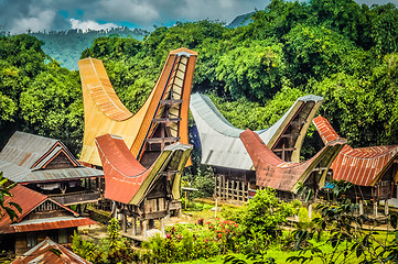 Image showing Saddleback roofs in Sulawesi