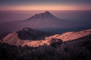 Image showing Stratovolcano Mt. Merbabu during sunrise