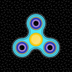 Image showing Fidget spinner flat design vector icon.