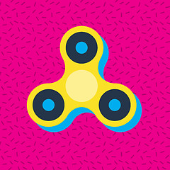 Image showing Fidget spinner Memphis style vector icon.