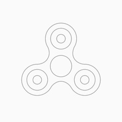 Image showing Fidget spinner thin line vector icon.