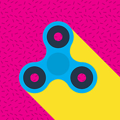 Image showing Fidget spinner Memphis style vector icon.