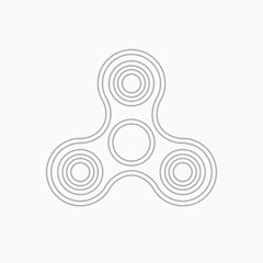 Image showing Fidget spinner thin line vector icon.