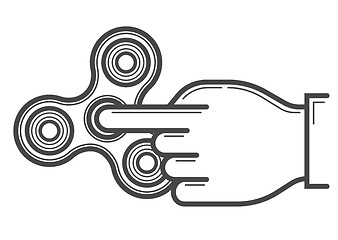 Image showing Fidget spinner line vector icon.