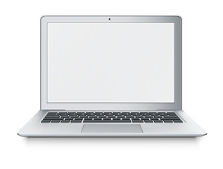 Image showing Realistic vector laptop ultrabook isolated on white background.