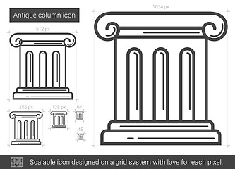 Image showing Antique column line icon.