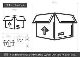 Image showing Delivery box line icon.