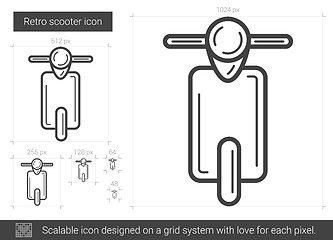 Image showing Retro scooter line icon.